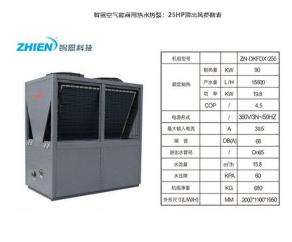 智恩空氣能熱泵25P商用熱水機(jī)